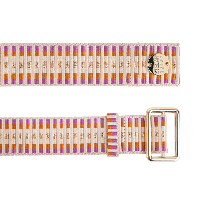 Sunda Jacquard Belt - Rhodolite Stripe