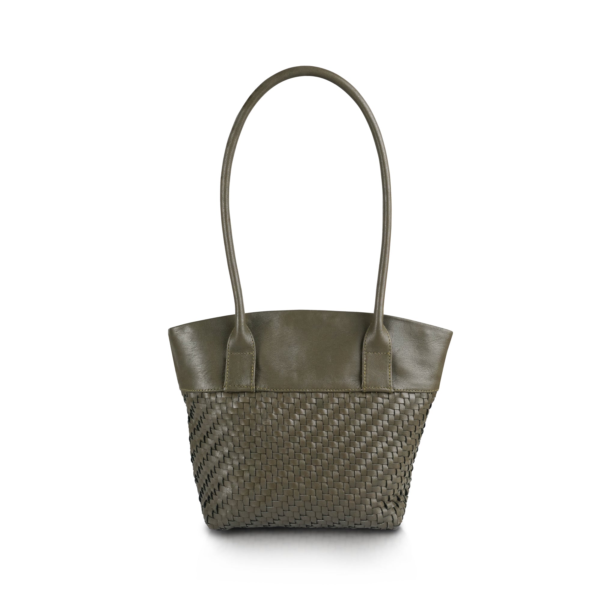 Tinga Leather Tote Bag - Dark Olive
