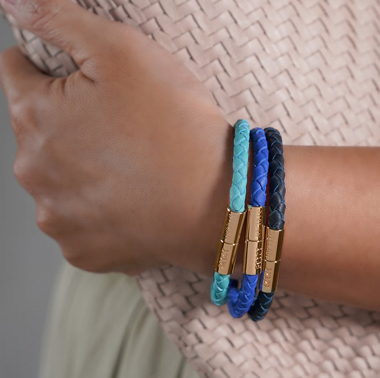 Teman Slim Woven Leather Bracelet