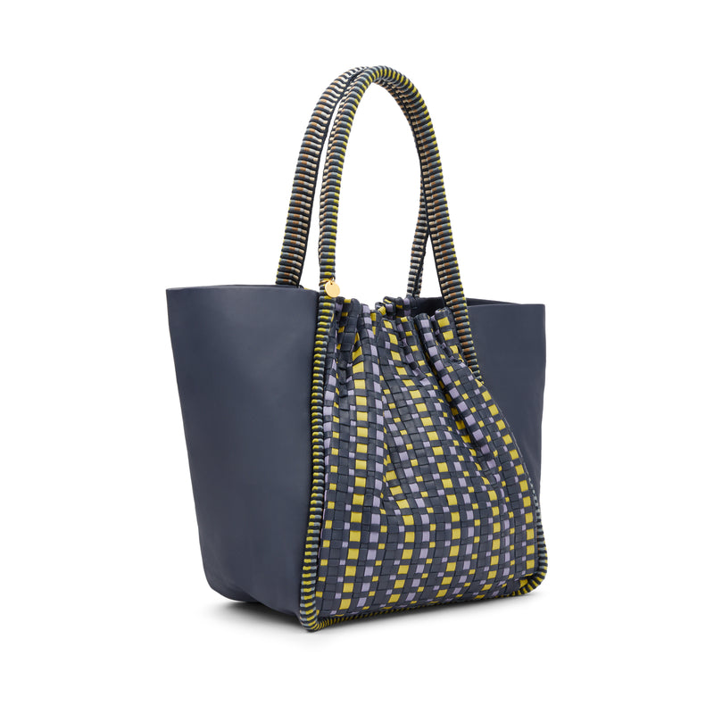 Negara Gathered Leather Tote Bag