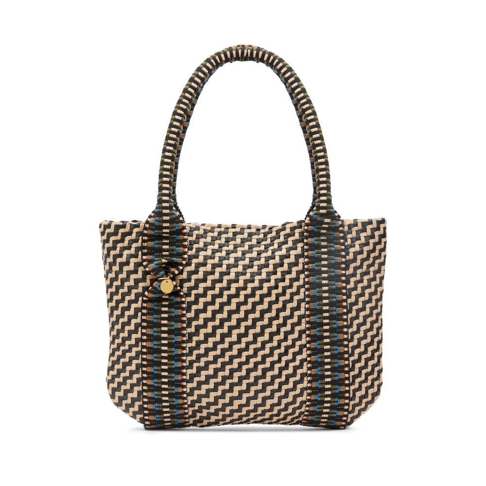 Misool Hand Woven Small Leather Tote Bag in Mocha by STELAR