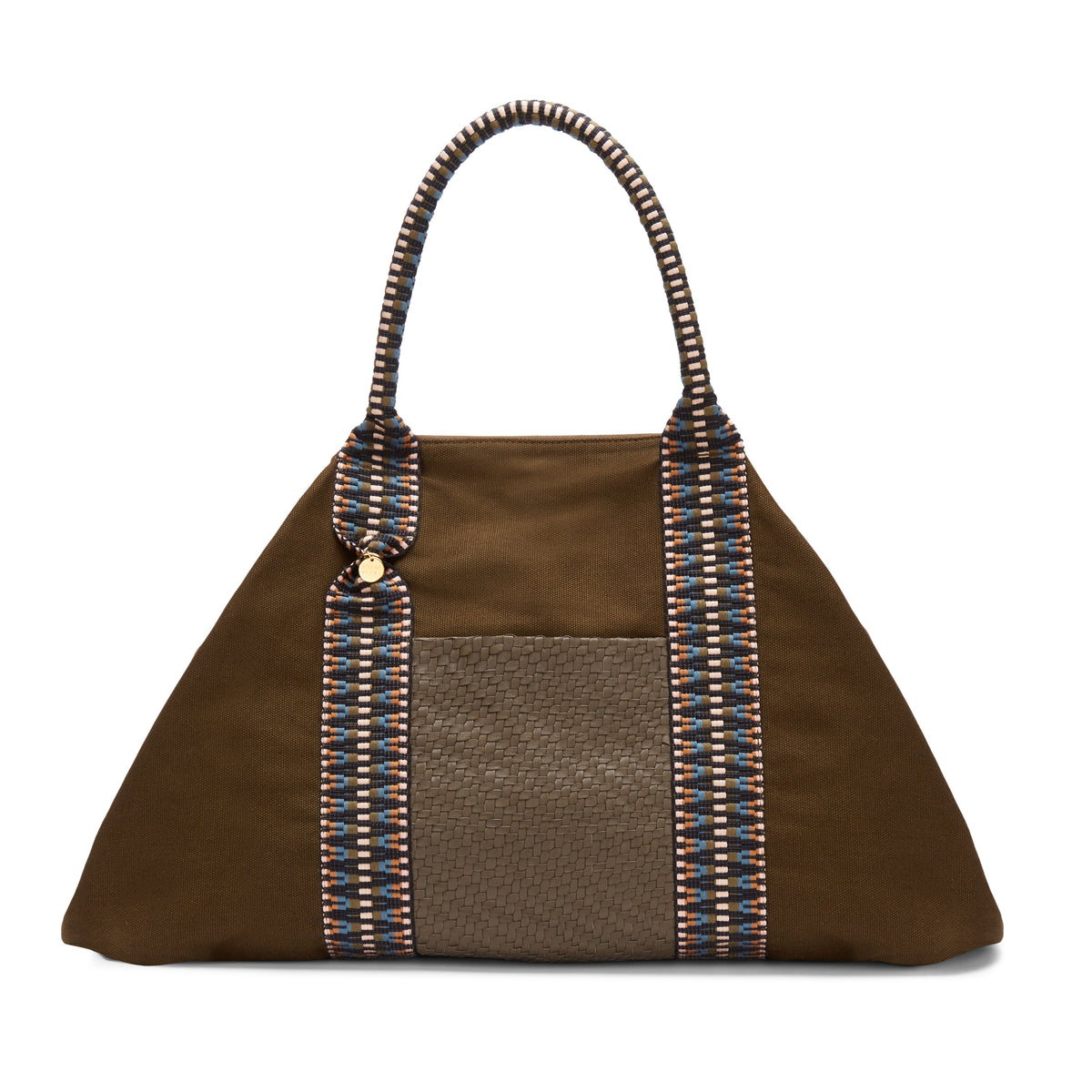 Sayan Canvas and Leather Weekender Bag in Dark Olive by STELAR